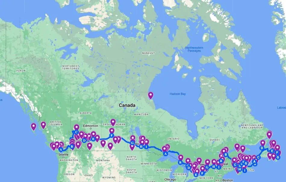 The ultimate cross Canada road trip map and itinerary