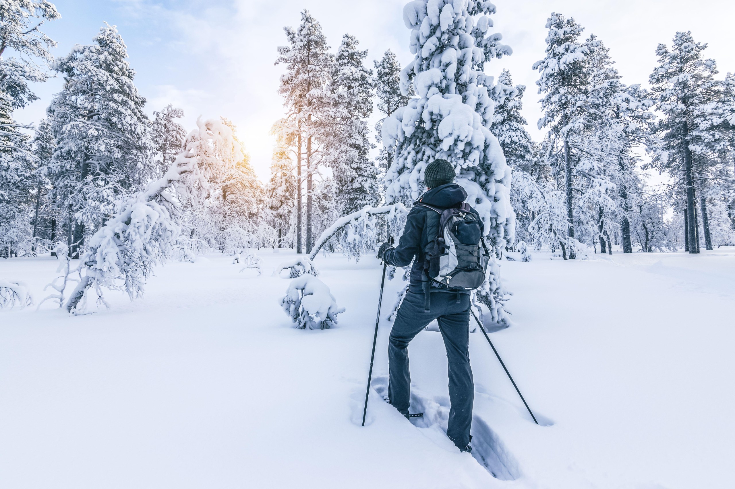 Hiking in the snow is among the activities you can take part in on a Slow Adventure trip