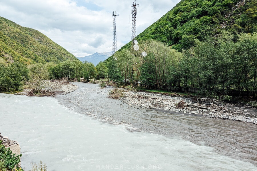 Black and White Aragvi Rivers in Georgia.