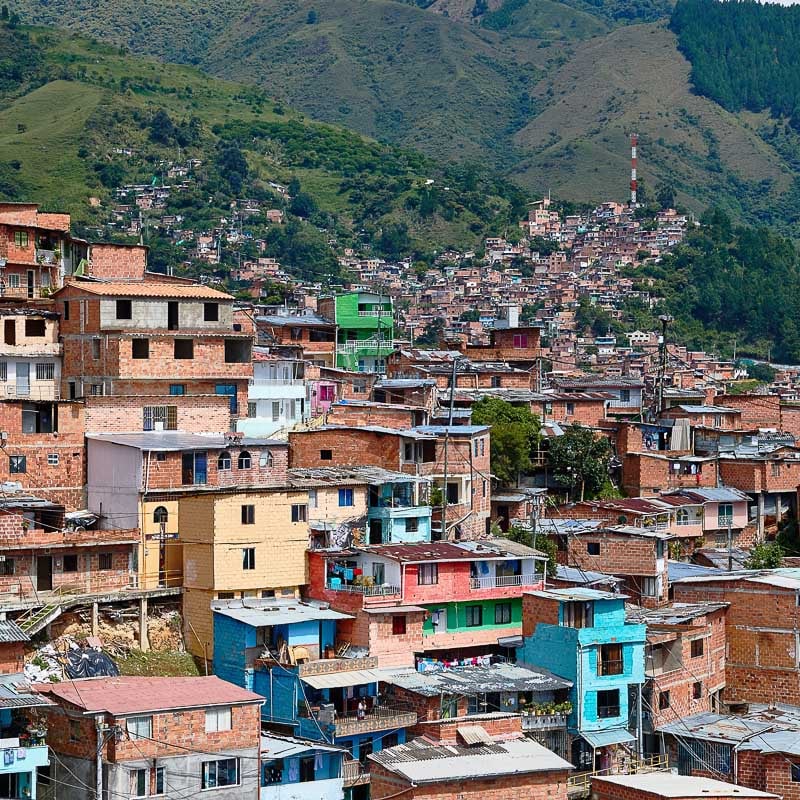 Poor District Of Medellin, Commonly Called Barrios, In Colombia, South America