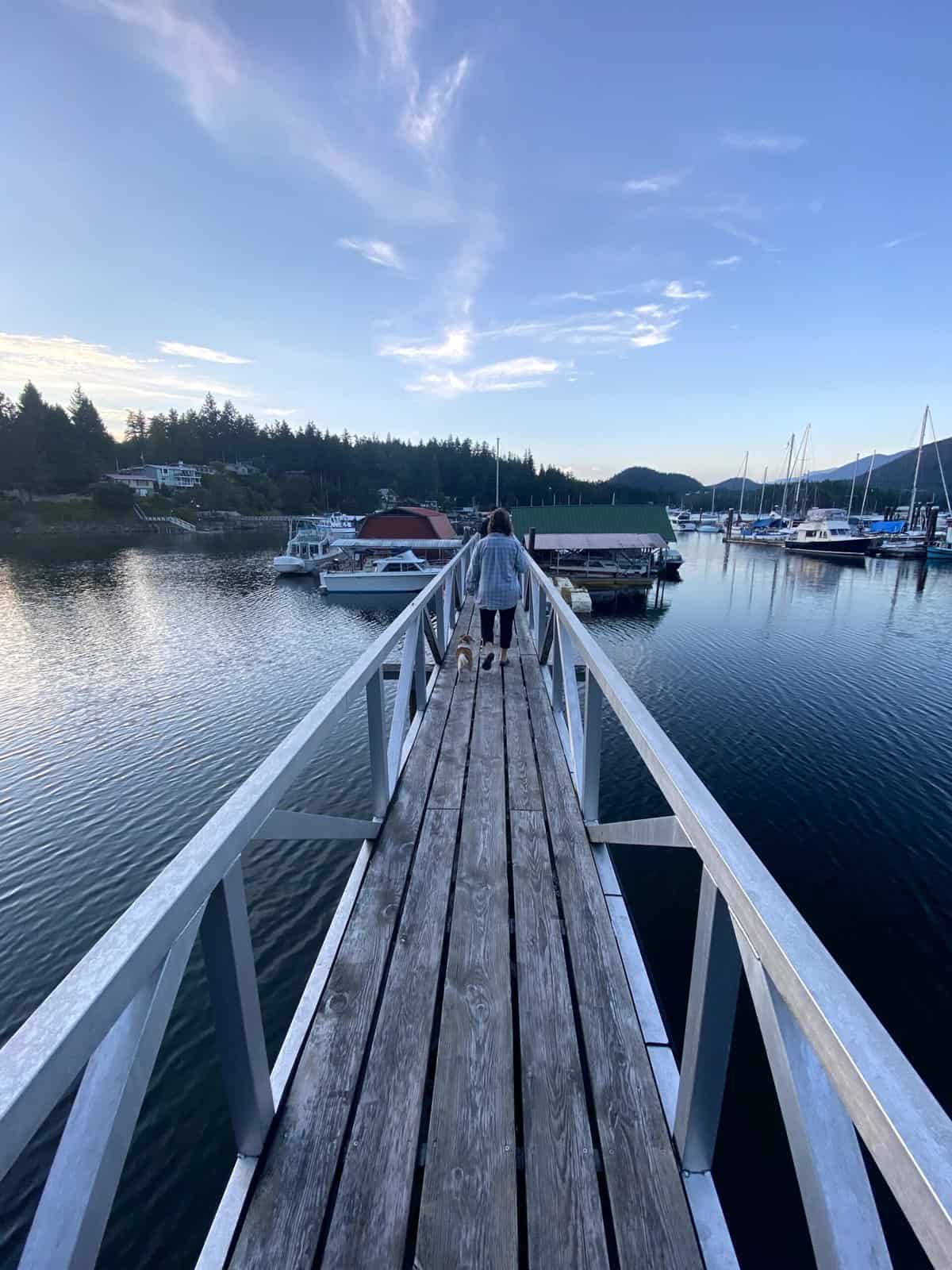 A dock out into the water at Pender Harbour on the Sunshine Coast in BC