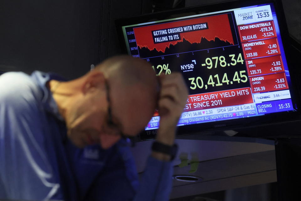 A trader works on the floor of the New York Stock Exchange (NYSE) in New York City, U.S., June 13, 2022.  REUTERS/Brendan McDermid