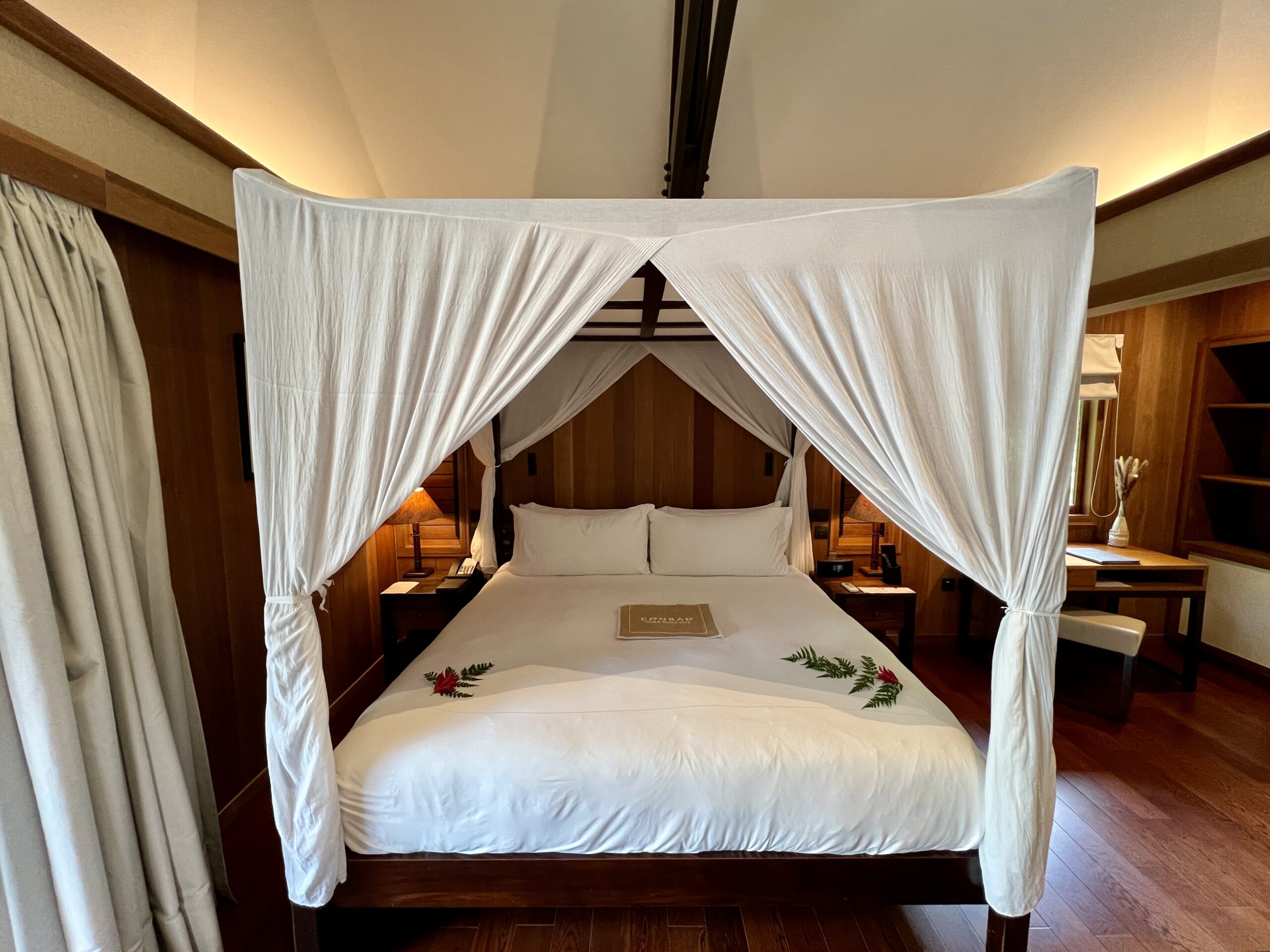 bed inside conrad bora bora nui villa