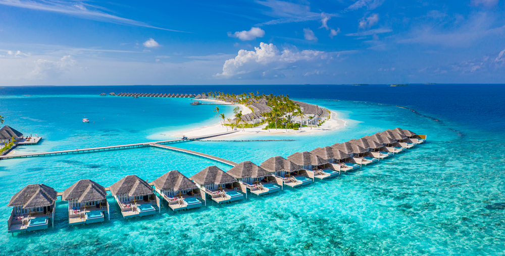 Maldives resort water villas 