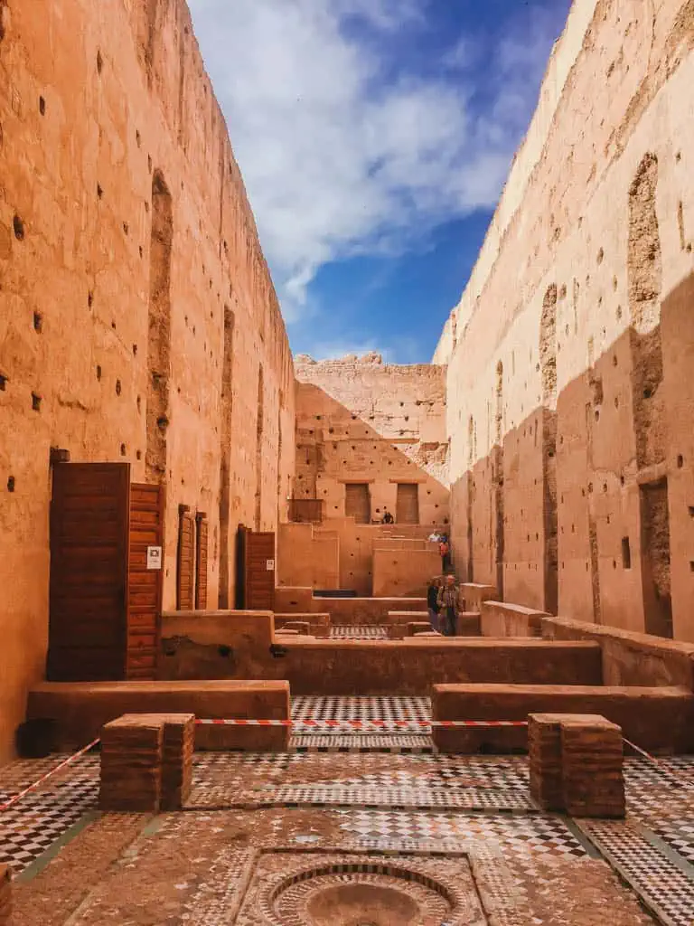 Ruins at Badi Palace in Marrakech Morocco