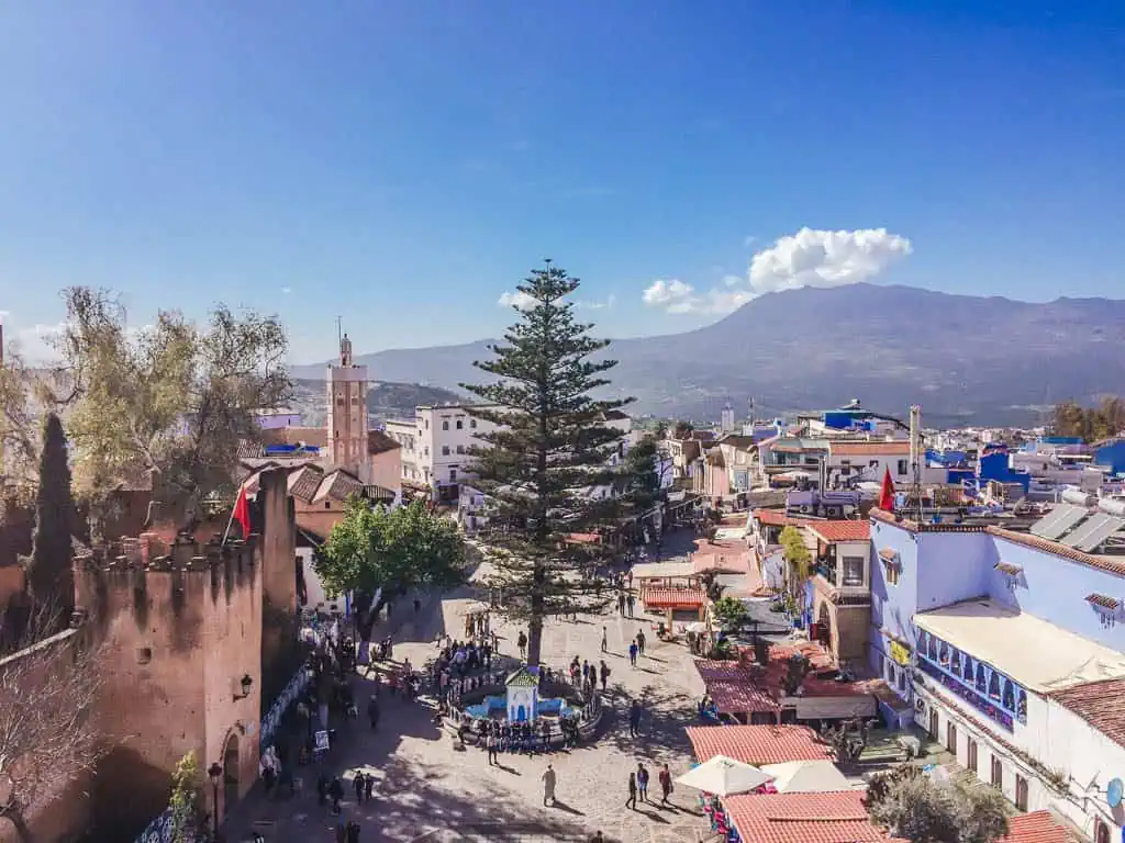 Main square of Chefchaouen, Morocco