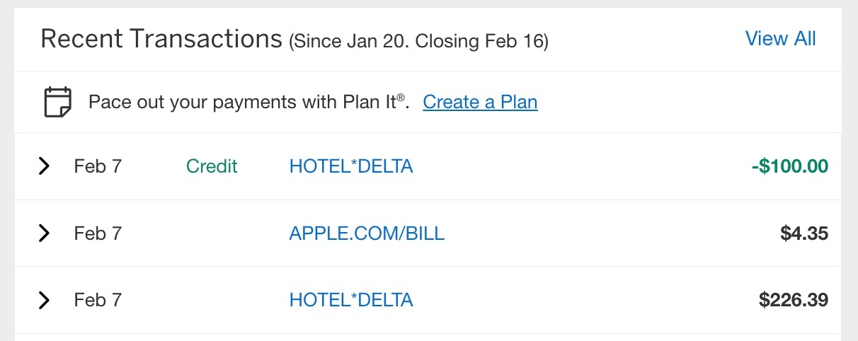 SkyMiles Gold Delta stays hotel credit