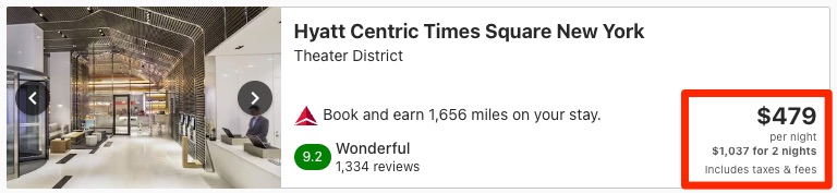 Hyatt Centric Time Square Delta Stays booking