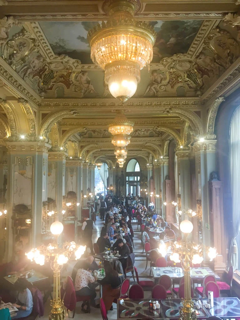 Main dining area in the New York Cafe, café new york photos, budapest, hungary