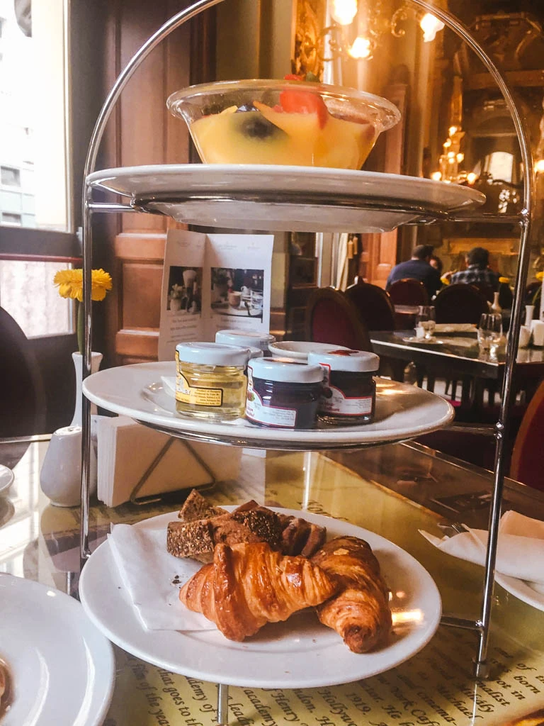 The Italian breakfast tray at the New York Cafe Budapest