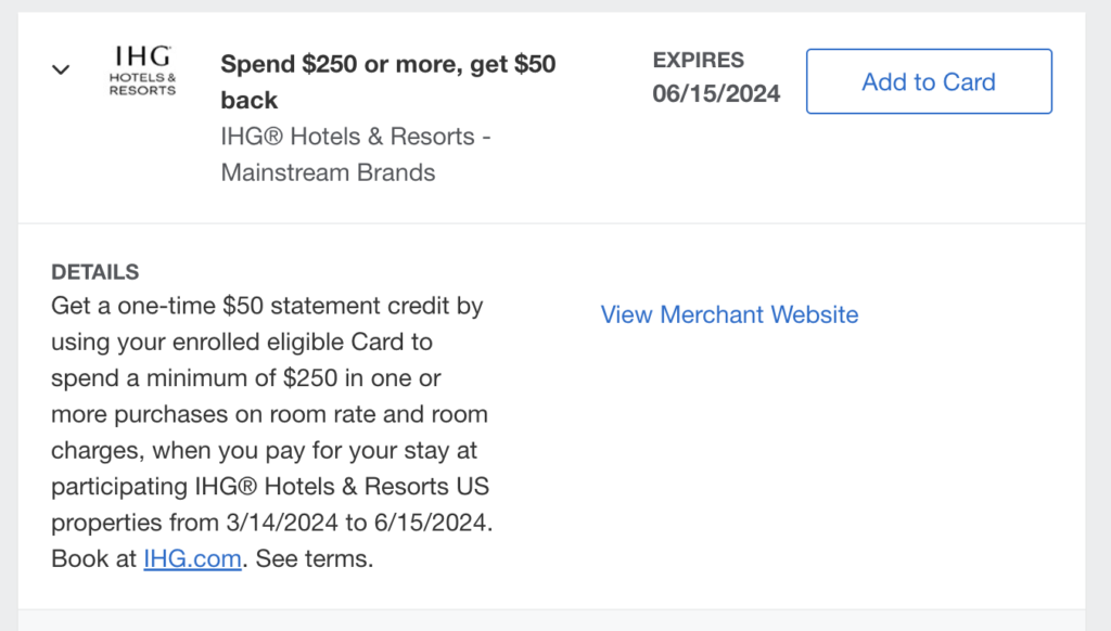 IHG Amex Offer