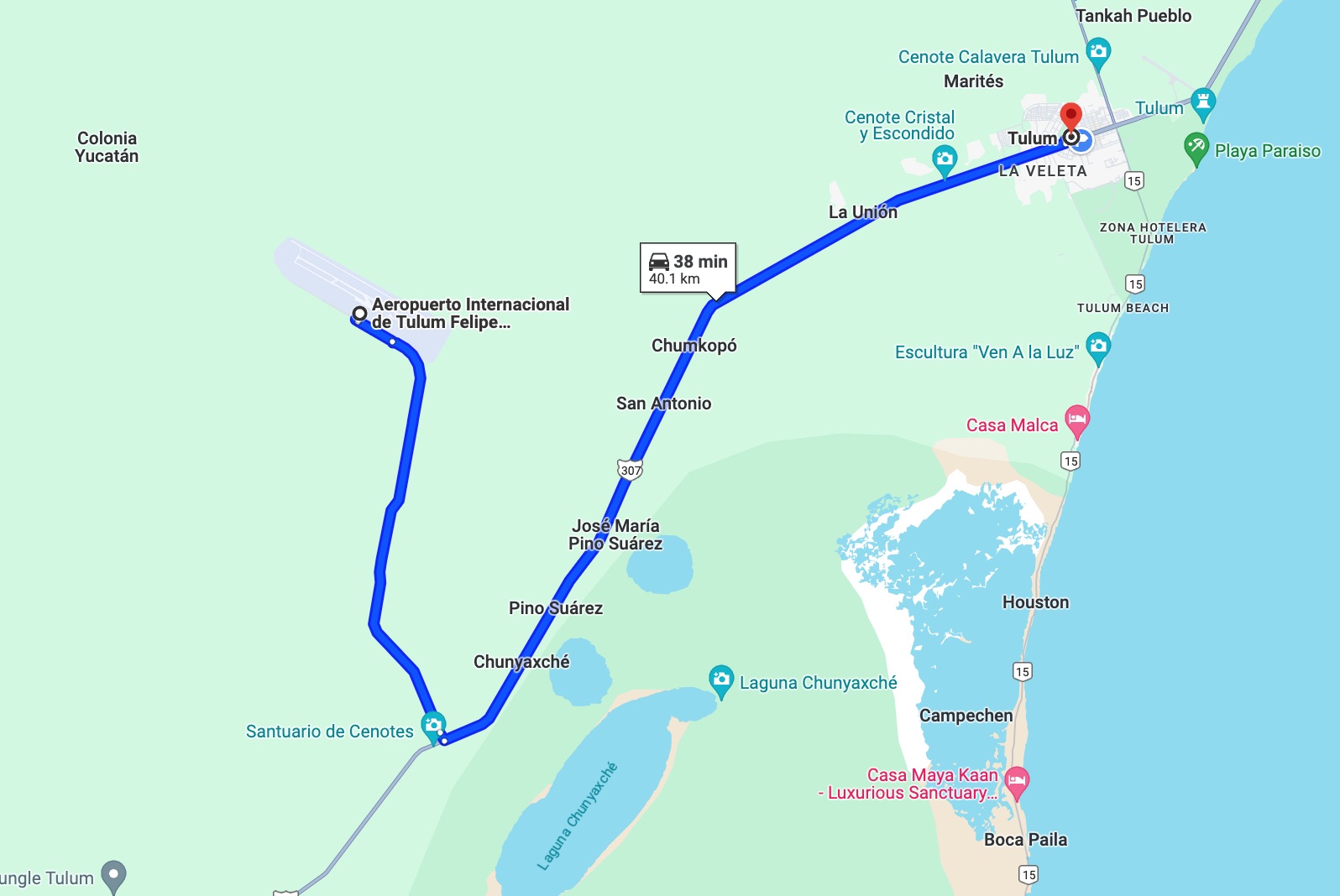 tulum airport map