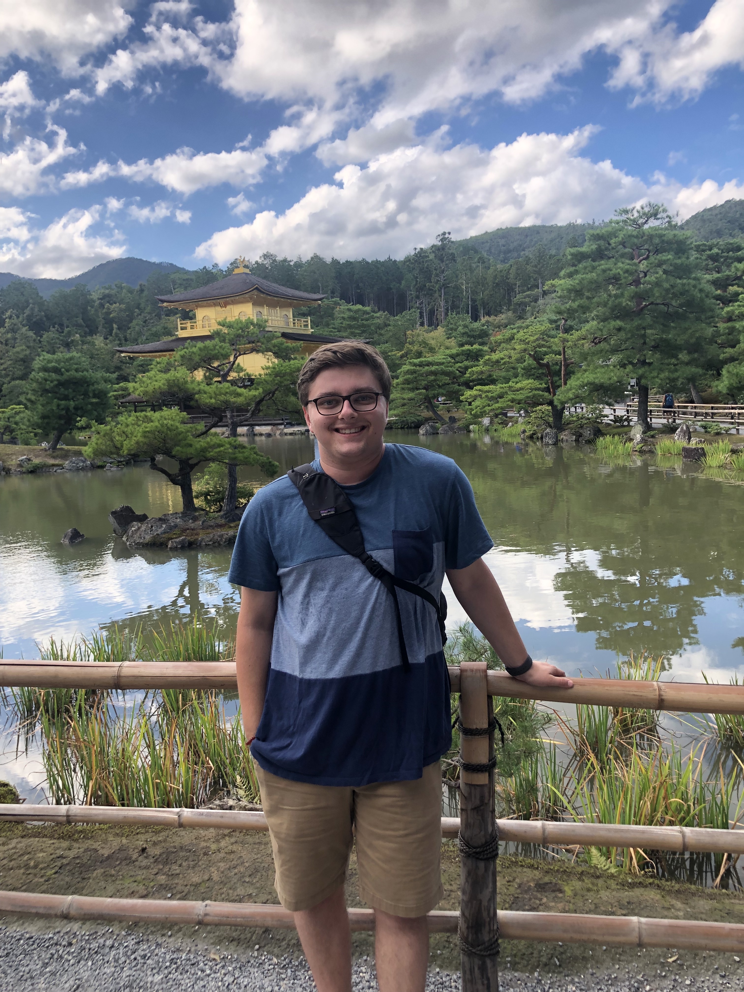 Picture of Isaac as well in front of Kinkaku-ji in Kyoto.