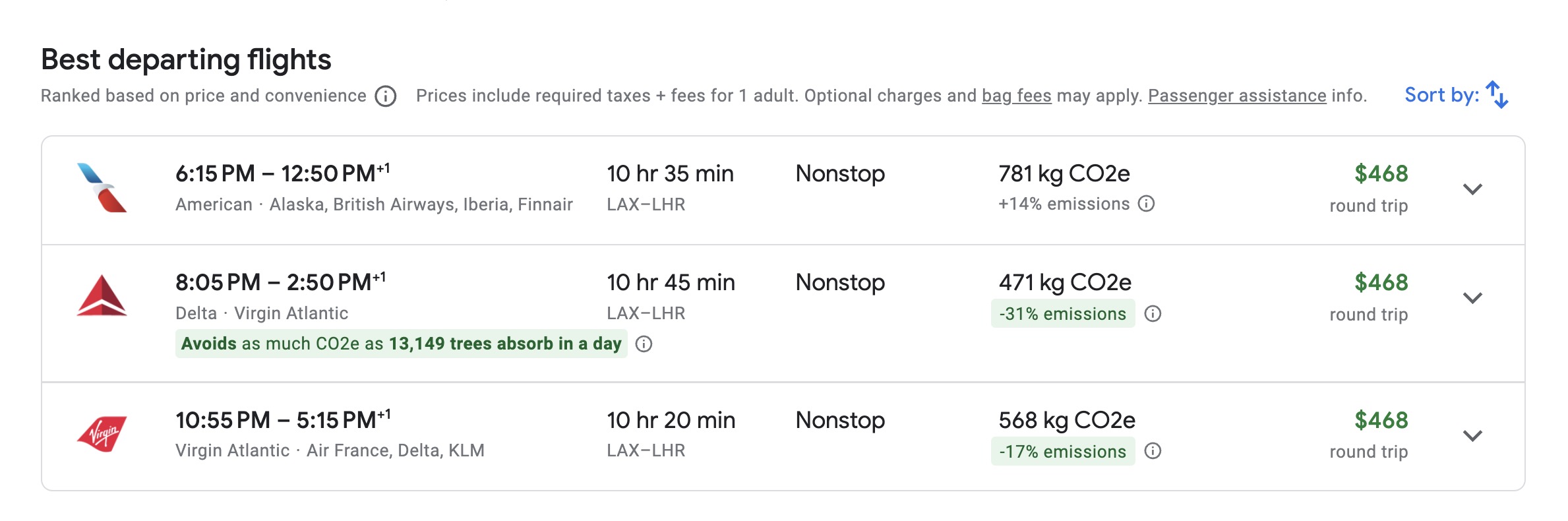 LAX to LHR flights