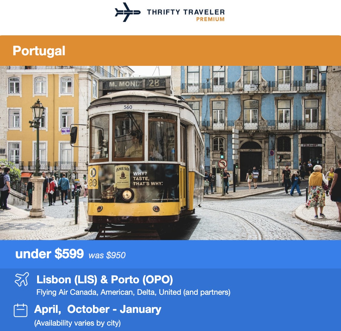 Portugal flight deal