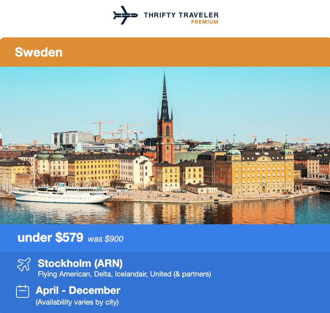 Stockholm flight deal