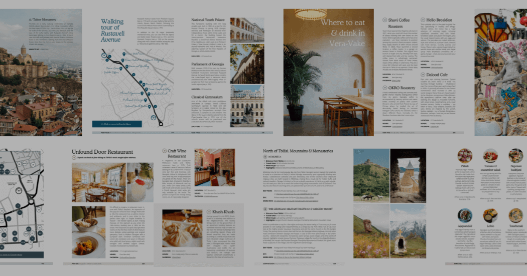 Pages from inside The Tbilisi City Guide.