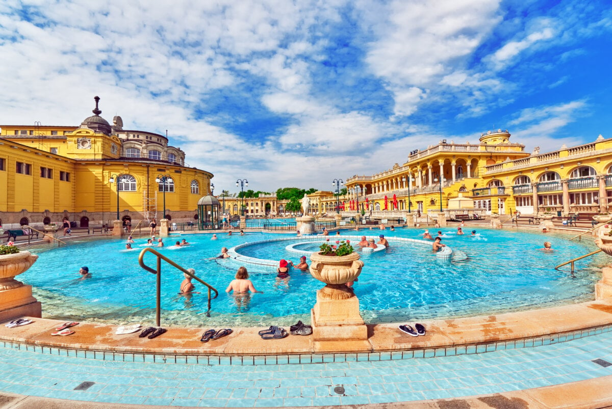 Crowd in Szechenyi Baths, Budapest