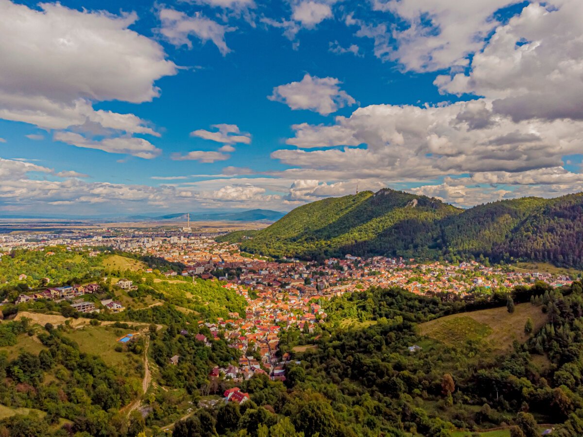 Aerial view of Belvedere Brașov, Romania