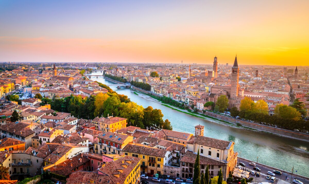 Aerial view of Verona, Italy