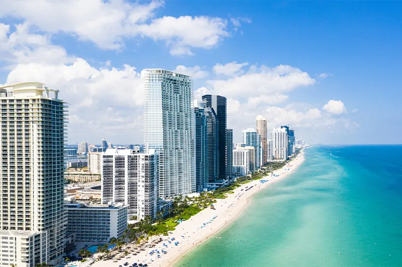 Aerial view of Miami Beach