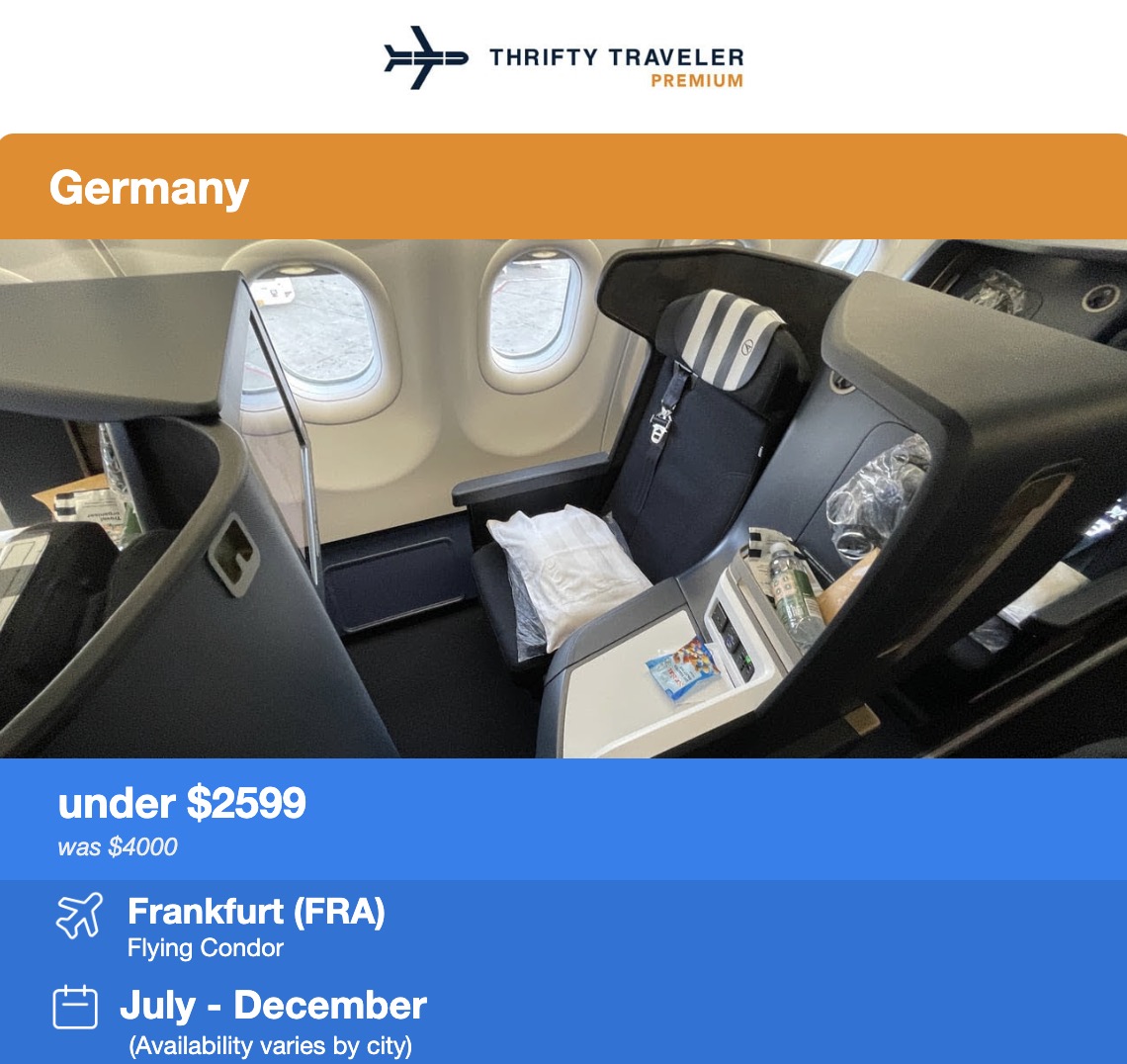 Frankfurt business class deal