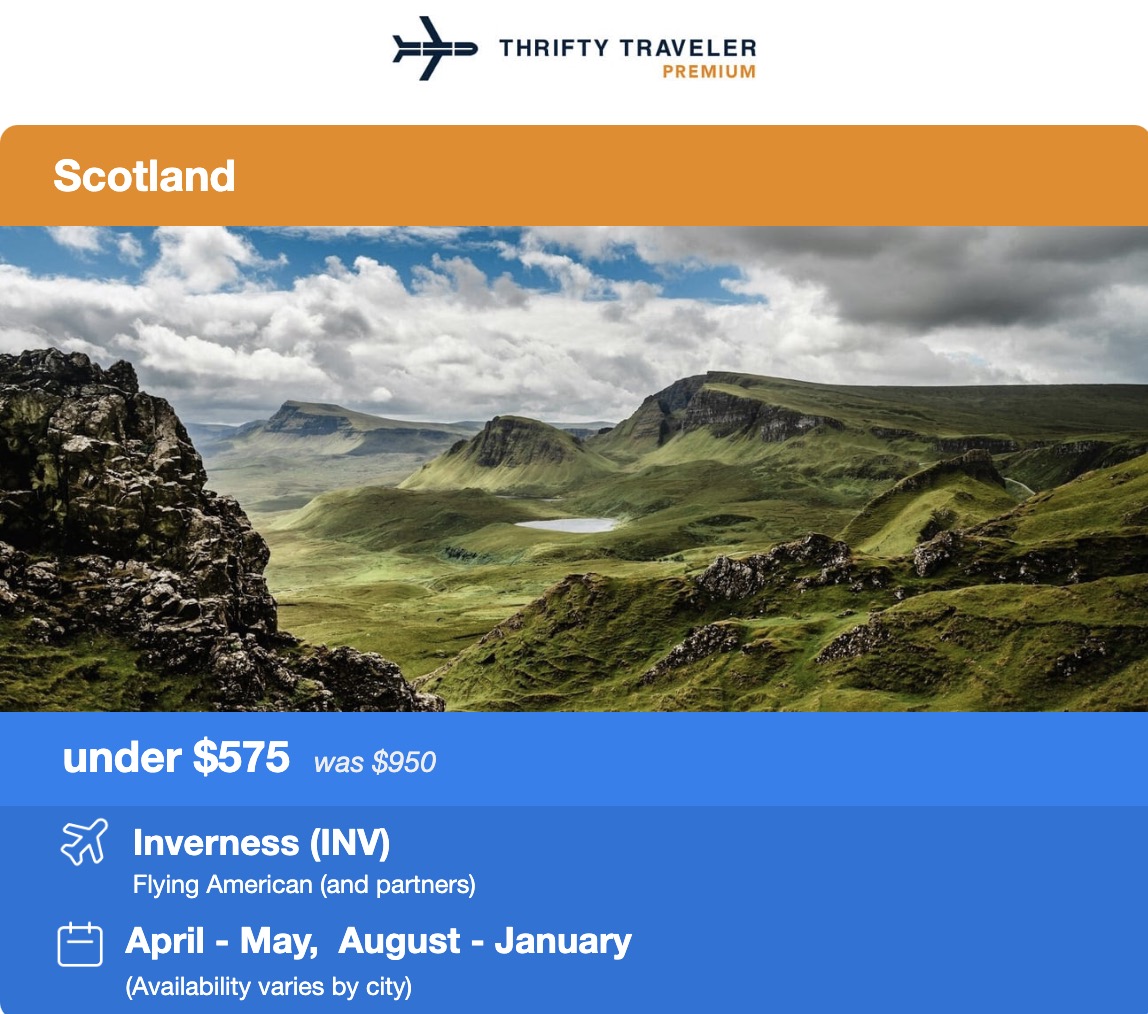 Scotland flight deal