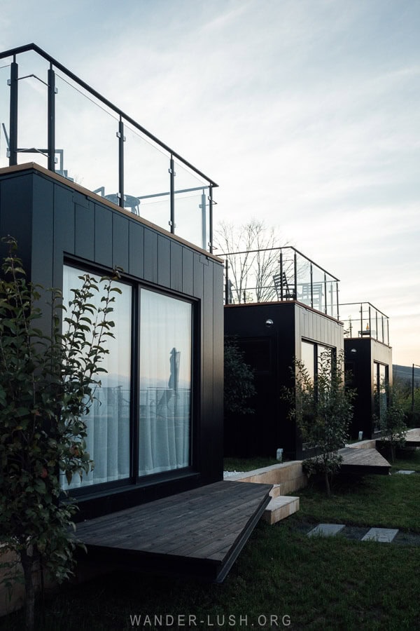 Horizons of Bakurtsikhe, a modern accommodation in Kakheti with container-like cabins.