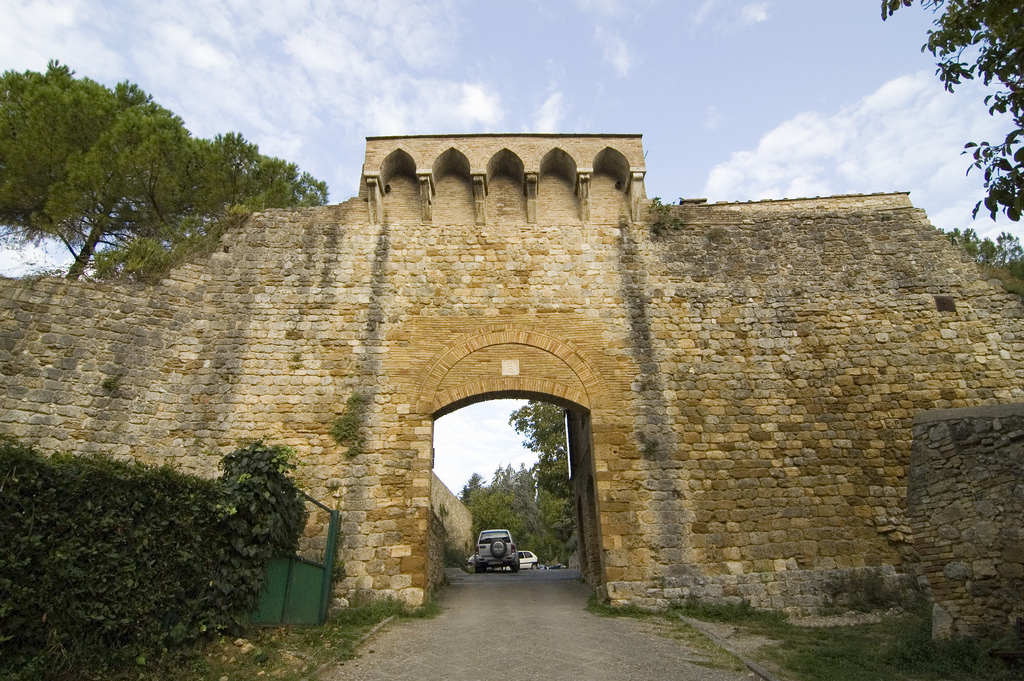 View of Porta delle Fonti in San Gimignano