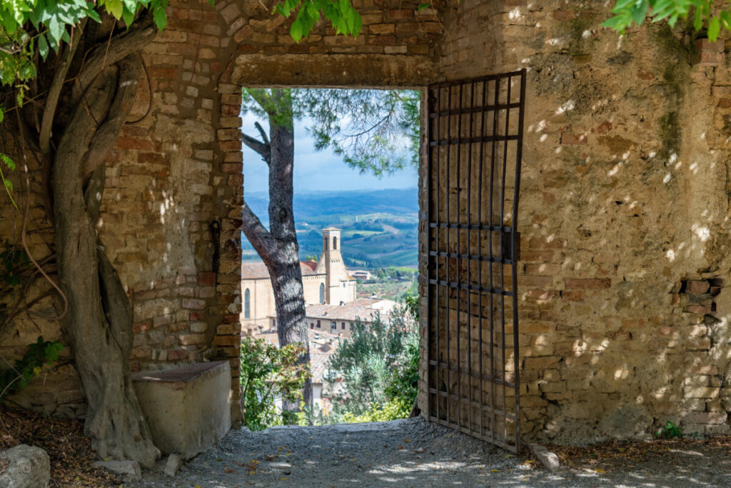 Door at Parco della Rocca in San Gimignano