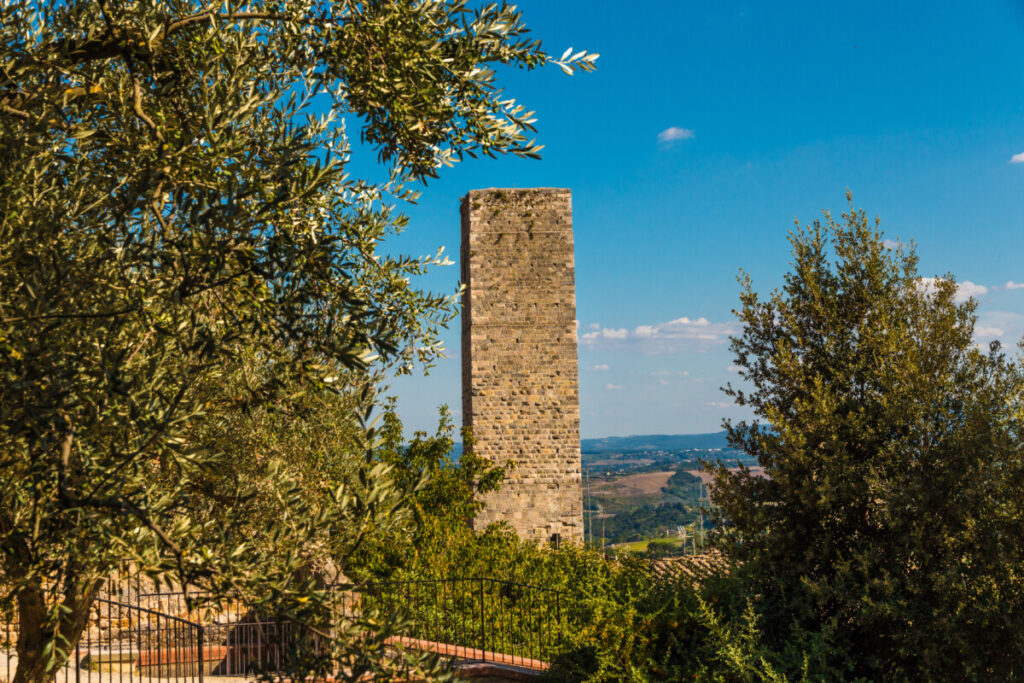 Torre dei Cugnanesi structure  and skyline in Torre dei Cugnanesi, San Gimignano, Italy