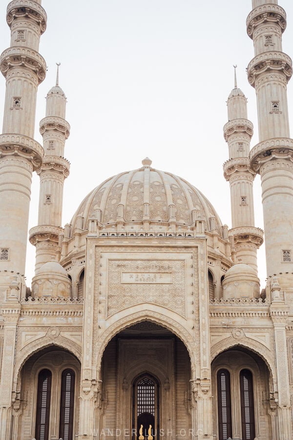 The main dome of the Heydar Mosque in Baku.