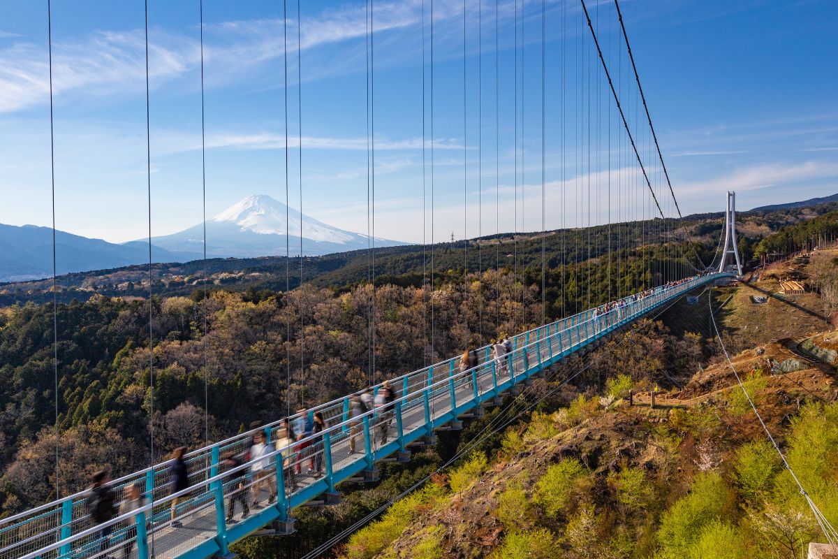 Mishima Skywalk with a view on Mt Fuji!