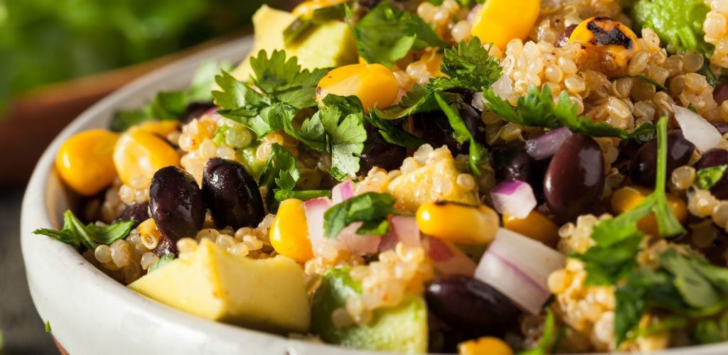 A delicious salad bowl at Matcha Mama in Tulum