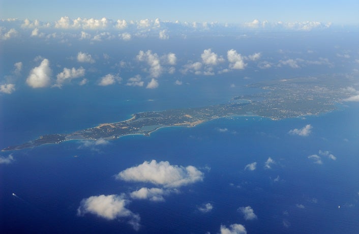 Aerial view of Caribbean island of Anguilla