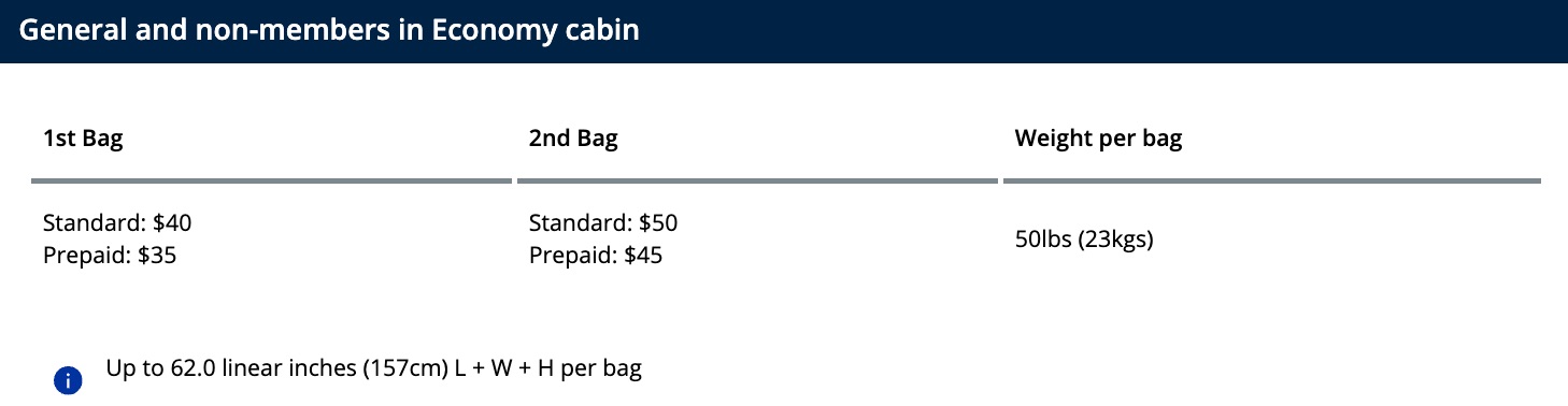 new united baggage fees