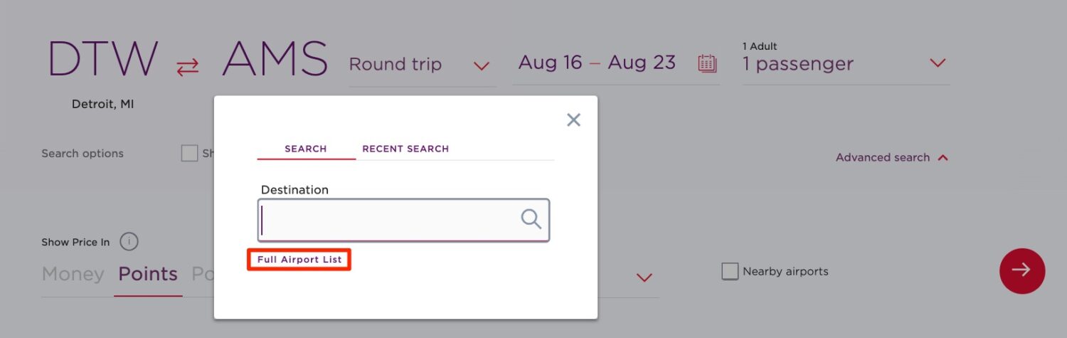 virgin atlantic search