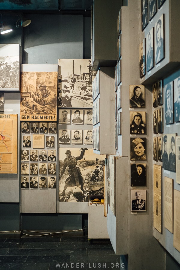 Photo exhibits at the National Museum of Military Glory in Kutaisi.