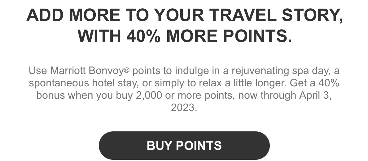 Marriott point purchase bonus