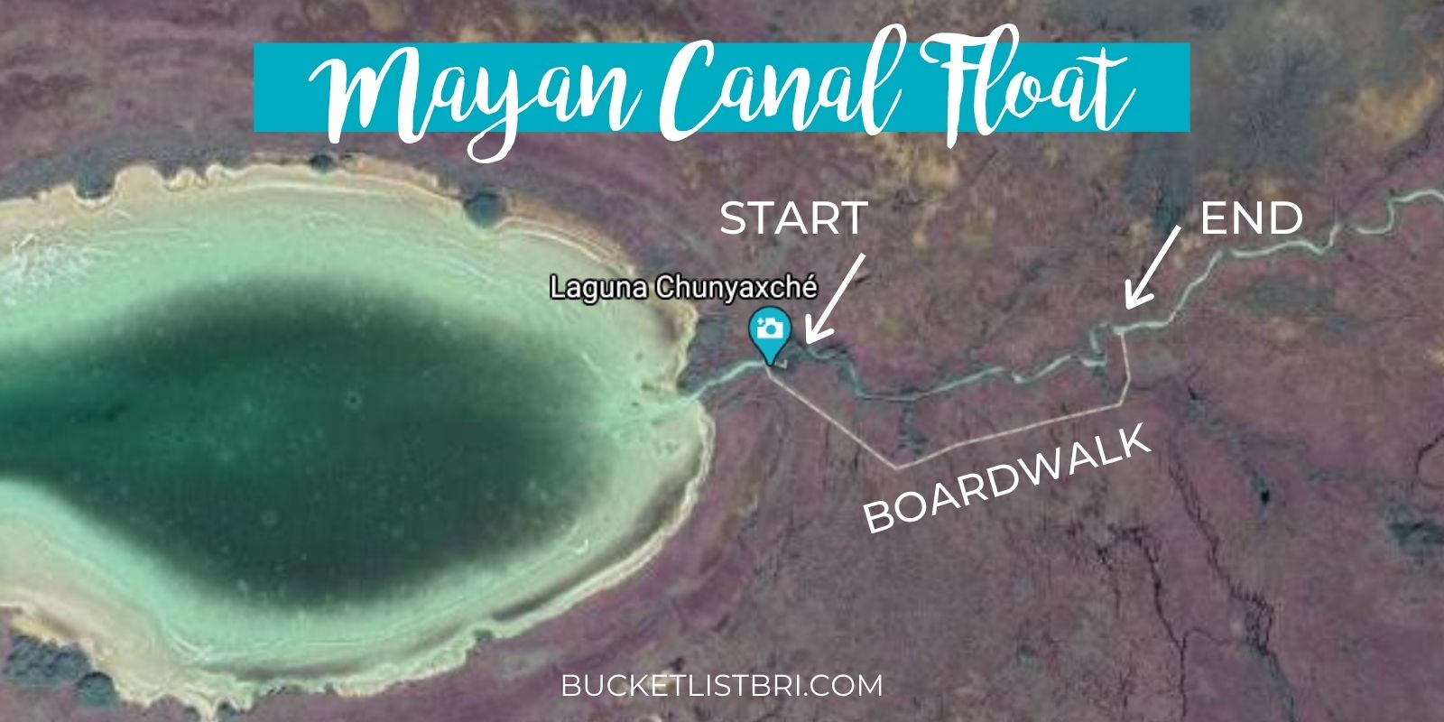 Map of Sian Ka'an lagoons and Muyil lazy river canal float.