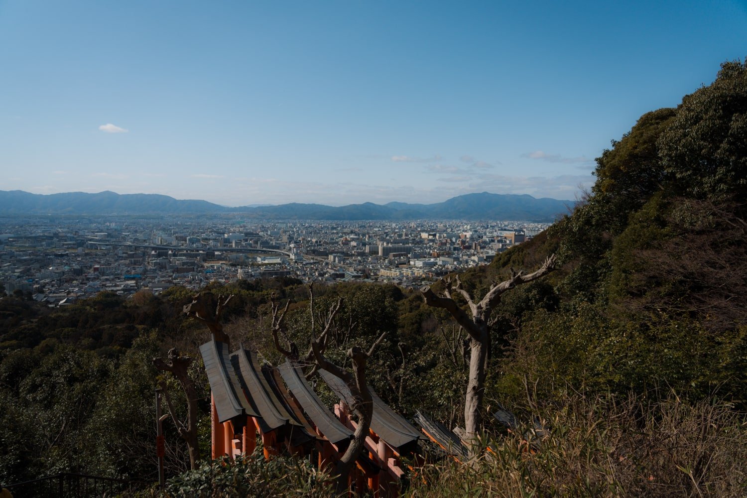 Viewpoint of Kyoto from the Fushimi-Inari hiking trail.