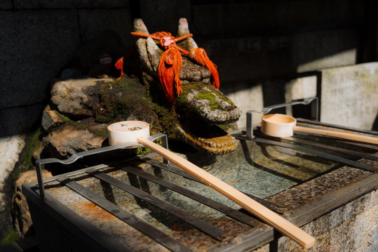 A Japanese wash basin at Fushimi Inari Shrine, Kyoto.