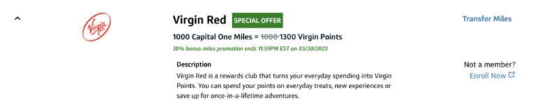 New: Get 30% More Virgin Points with Capital One Transfer Bonus