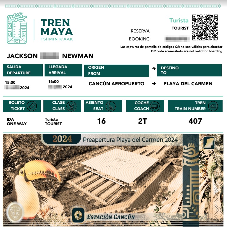 Maya Train ticket