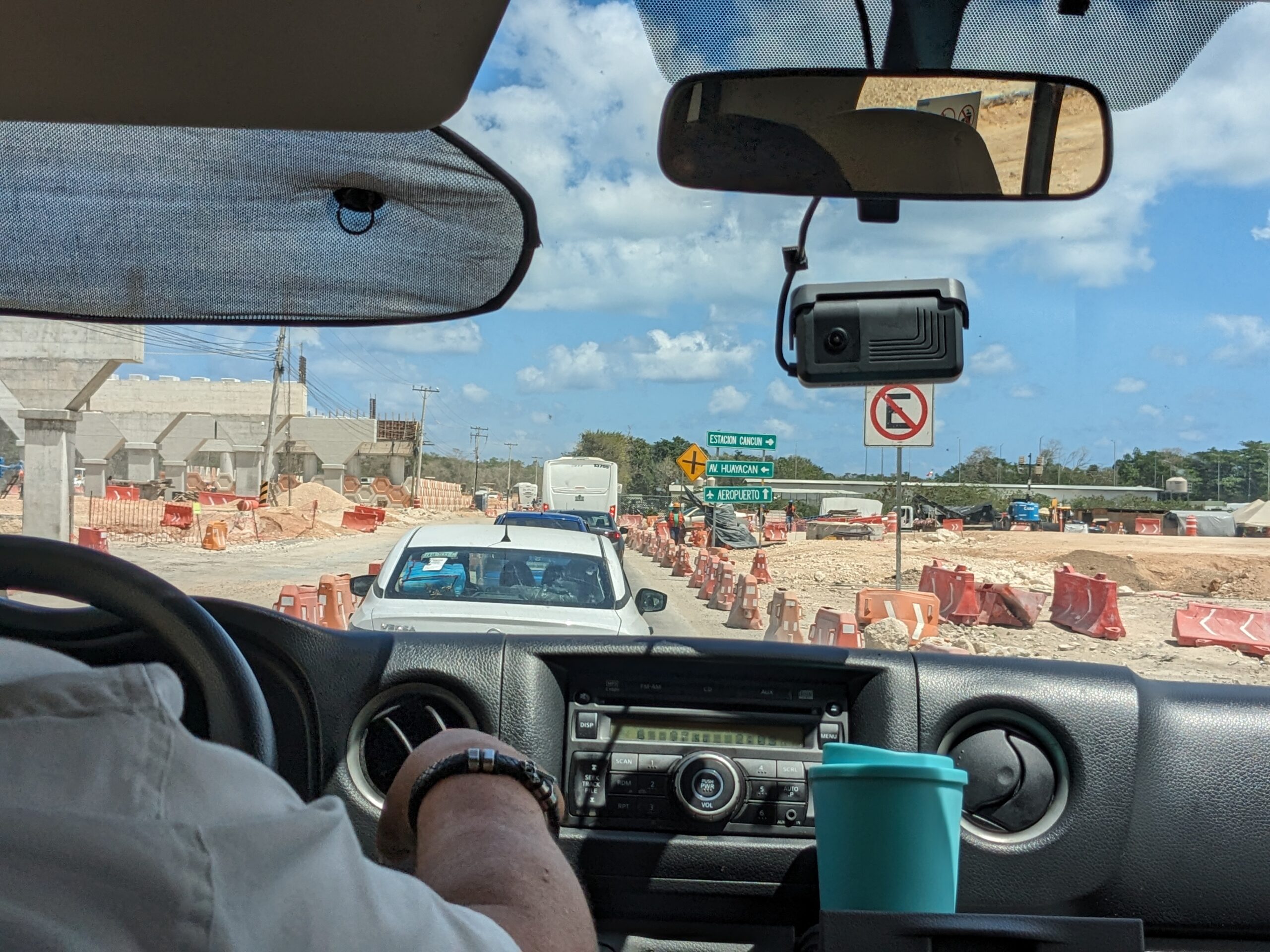 Construction of new overpass near Cancun Station