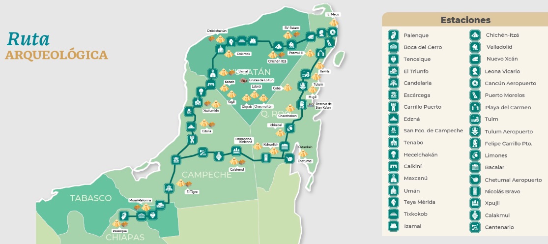 Maya Train archeological route