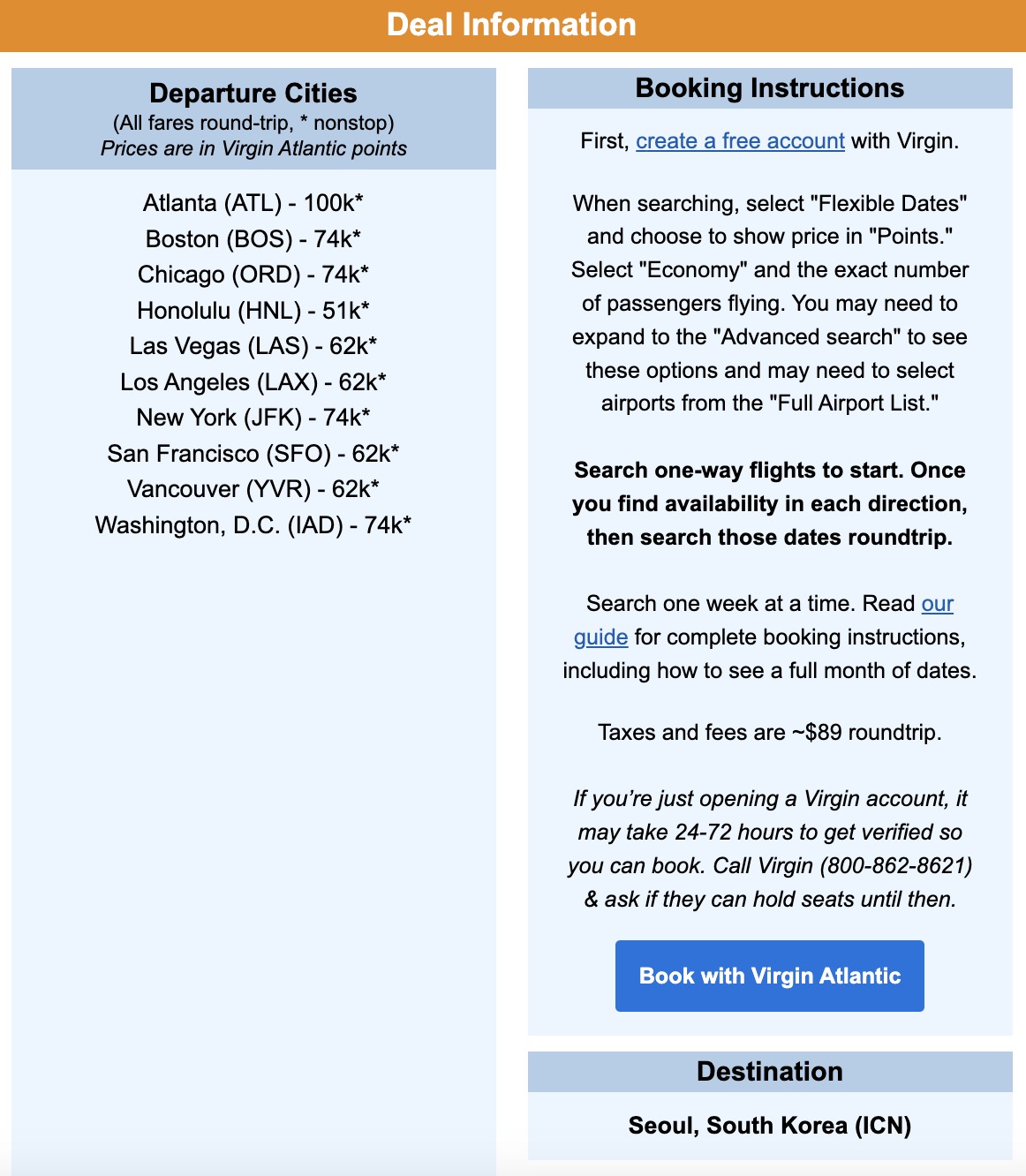 Korean Air nonstop