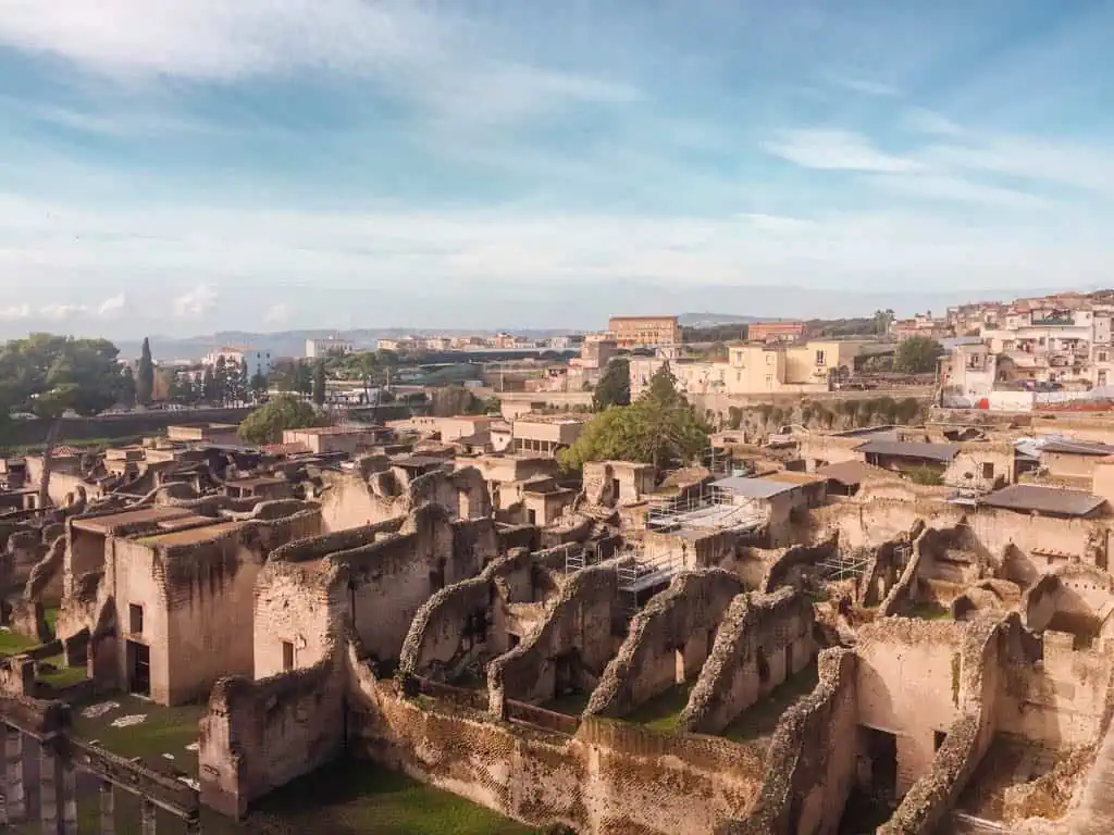 Looking out over the ancient site of Herculaneum