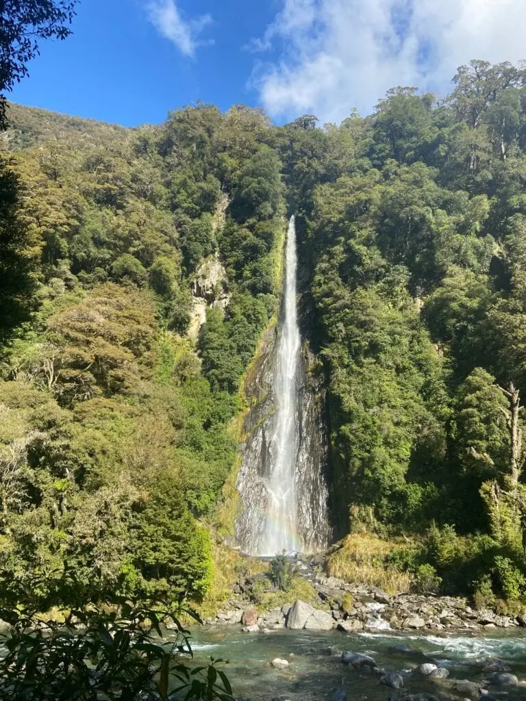 Thunder Creek Falls near Wanaka in New Zealand