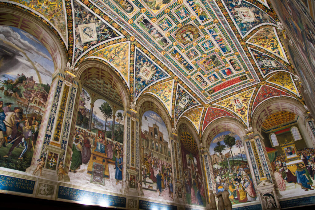 Interior of Piccolomini Library in Siena Cathedral, Siena, Italy
